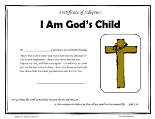 Certificate of Adoption 